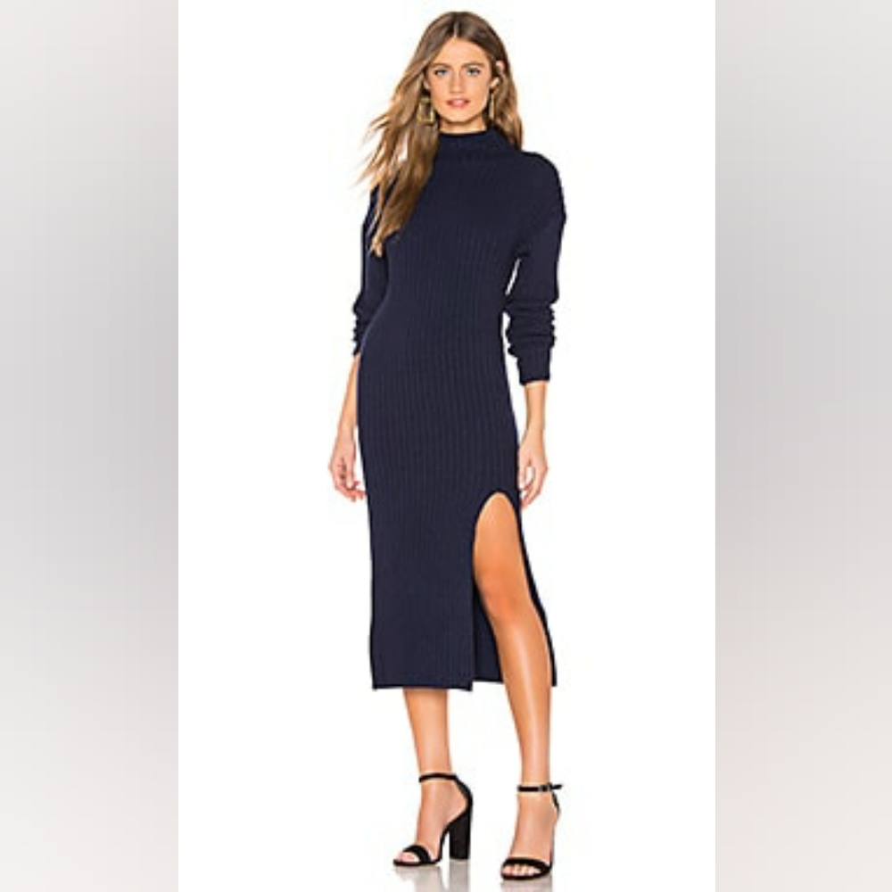 NWT! Revolve About Us Navy Blue Knit Sweater Dress Size M